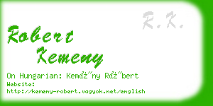 robert kemeny business card